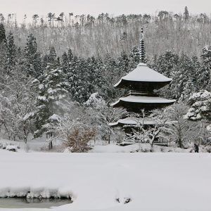 安久津八幡宮の冬景色